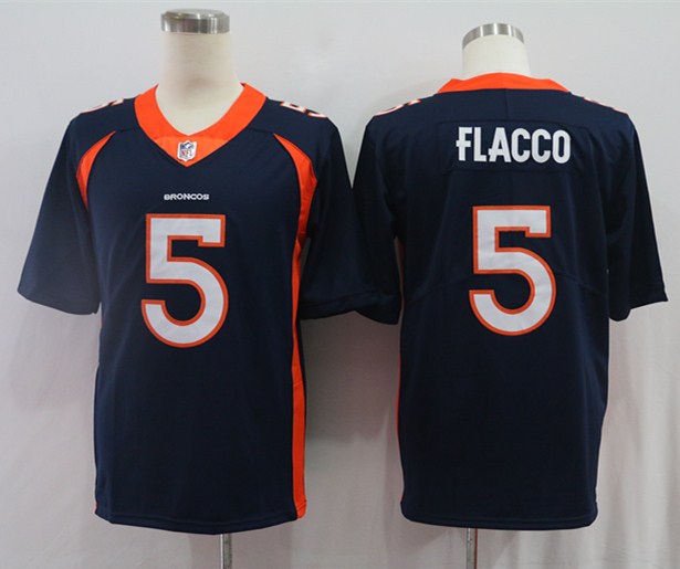 Men's Denver Broncos Joe Flacco #5 Navy Jersey